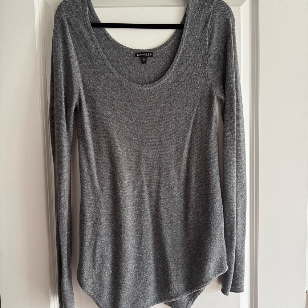 Express Charcoal Long Sleeve Women's Top